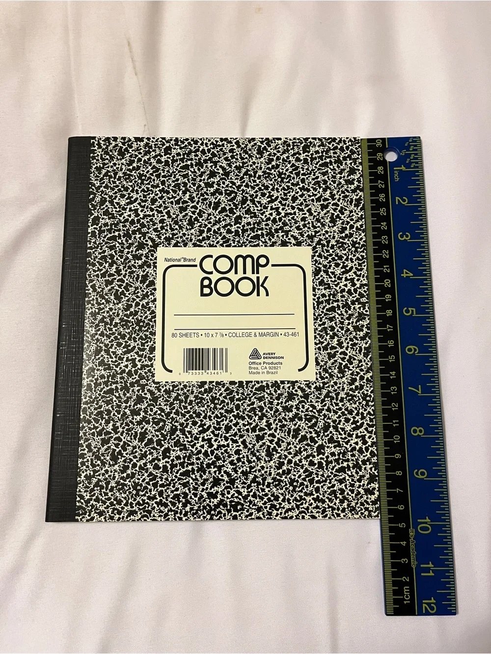 National Brand Composition Notebook College Ruled 80 Sheets Black White 10x7.8